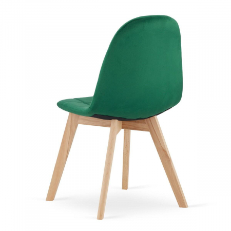 Set 4 scaune bucatarie/living, Artool, Bora, catifea, lemn, verde, 44.5x54x81.5 cm [5]