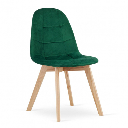 Set 4 scaune bucatarie/living, Artool, Bora, catifea, lemn, verde, 44.5x54x81.5 cm [6]