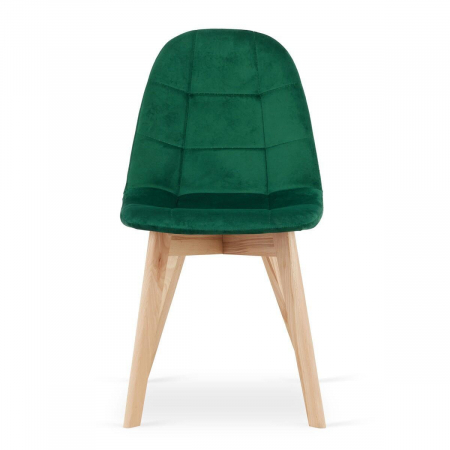 Set 4 scaune bucatarie/living, Artool, Bora, catifea, lemn, verde, 44.5x54x81.5 cm [1]