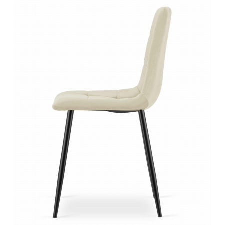 Set 4 scaune bucatarie/living, Artool, Kara, catifea, metal, bej si negru, 44.5x50.5x87 cm [6]