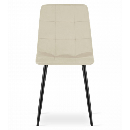 Set 4 scaune bucatarie/living, Artool, Kara, catifea, metal, bej si negru, 44.5x50.5x87 cm [1]