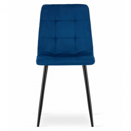 Set 4 scaune bucatarie/living, Artool, Kara, catifea, metal, bleumarin si negru, 44.5x50.5x87 cm [4]