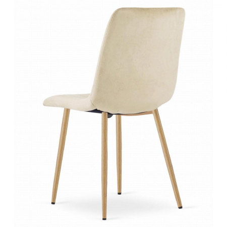 Set 4 scaune bucatarie/living, Artool, Lava, catifea, metal, bej deschis, 45x55x86 cm [3]