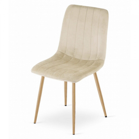 Set 4 scaune bucatarie/living, Artool, Lava, catifea, metal, bej deschis, 45x55x86 cm [6]