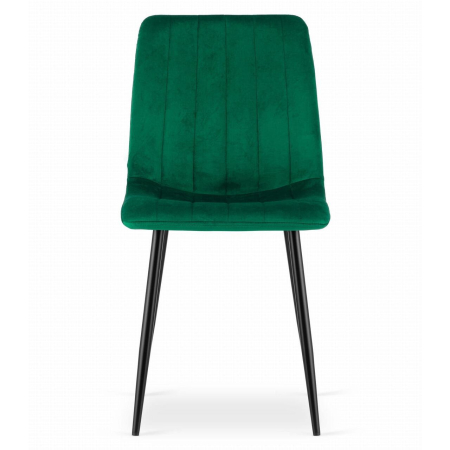 Set 4 scaune bucatarie/living, Artool, Lava, catifea, metal, verde si negru, 43x51x90 cm [5]