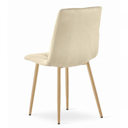 Set 4 scaune bucatarie/living, Artool, Libra, catifea, metal, bej deschis, 45x54x86.5 cm [6]