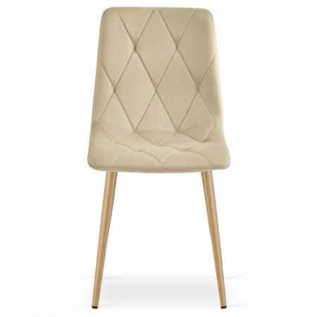 Set 4 scaune bucatarie/living, Artool, Libra, catifea, metal, bej deschis, 45x54x86.5 cm [2]