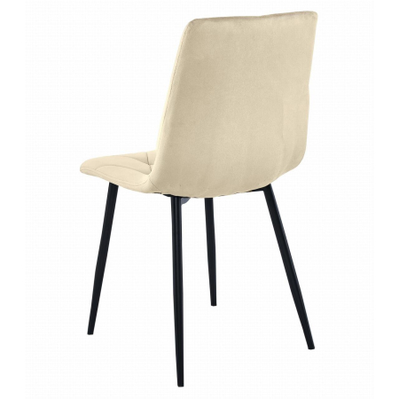 Set 4 scaune bucatarie/living, Artool, Libra, catifea, metal, bej si negru, 44x40x88.5 cm [6]