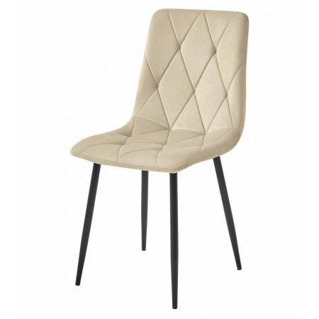 Set 4 scaune bucatarie/living, Artool, Libra, catifea, metal, bej si negru, 44x40x88.5 cm [3]