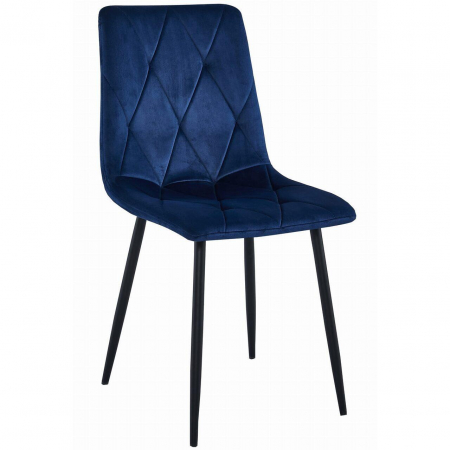Set 4 scaune bucatarie/living, Artool, Libra, catifea bleumarin, picioare metal negru, 44x40x88.5 cm [1]
