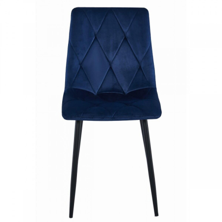 Set 4 scaune bucatarie/living, Artool, Libra, catifea bleumarin, picioare metal negru, 44x40x88.5 cm [2]