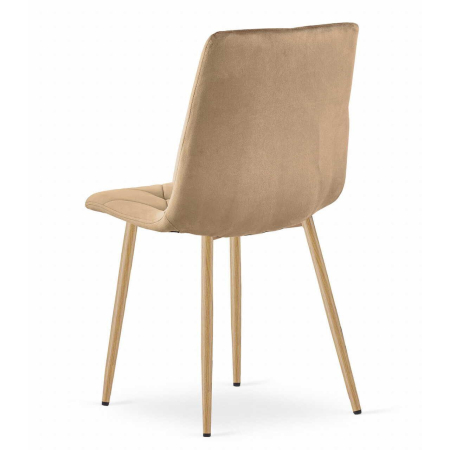 Set 4 scaune bucatarie/living, Artool, Libra, catifea, metal, maro, 45x54x86.5 cm [4]