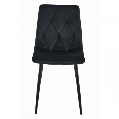 Set 4 scaune bucatarie/living, Artool, Libra, catifea neagra, picioare metal negru, 44x40x88.5 cm [5]