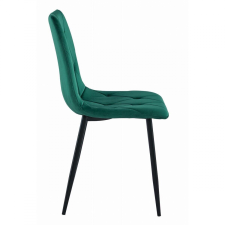 Set 4 scaune bucatarie/living, Artool, Libra, catifea verde, picioare metal negru, 44x40x88.5 cm [3]