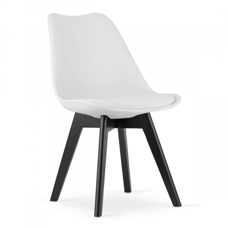 Set 4 scaune bucatarie/living, Artool, Mark, PP, lemn, alb si negru, 49x55.5x82.5 cm [6]