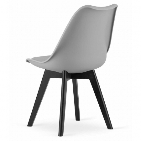 Set 4 scaune bucatarie/living, Artool, Mark, PP, lemn, gri si negru, 49x55.5x82.5 cm [3]