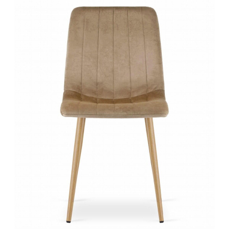 Set 4 scaune bucatarie/living, Artool, Lava, catifea maro, picioare metal natur, 45x55x86 cm [7]