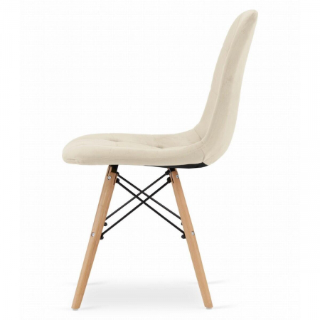 Set 4 scaune stil scandinav, Artool, Dumo, catifea, lemn, bej, 45x53x84 cm [3]