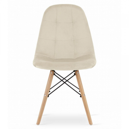 Set 4 scaune stil scandinav, Artool, Dumo, catifea, lemn, bej, 45x53x84 cm [1]