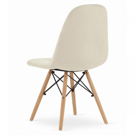 Set 4 scaune stil scandinav, Artool, Dumo, catifea, lemn, bej, 45x53x84 cm [4]