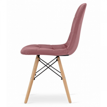 Set 4 scaune stil scandinav, Artool, Dumo, catifea, lemn, roz inchis, 45x53x84 cm [3]
