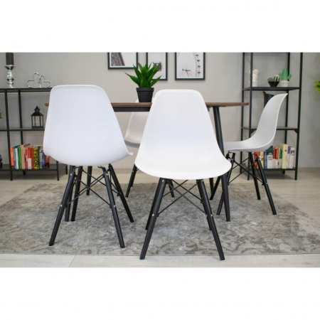 Set 4 scaune stil scandinav, Artool, Osaka, PP, lemn, alb si negru, 46x54x81 cm [10]
