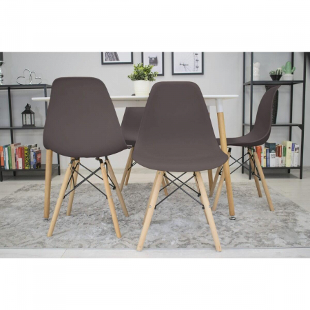 Set 4 scaune stil scandinav, Artool, Osaka, PP, lemn, cafeniu, 46x54x81 cm [10]
