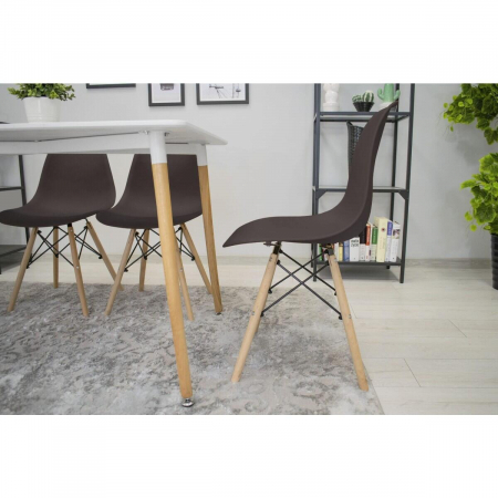 Set 4 scaune stil scandinav, Artool, Osaka, PP, lemn, cafeniu, 46x54x81 cm [8]