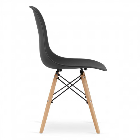 Set 4 scaune stil scandinav, Artool, Osaka, PP, lemn, negru si natur, 46x54x81 cm [3]