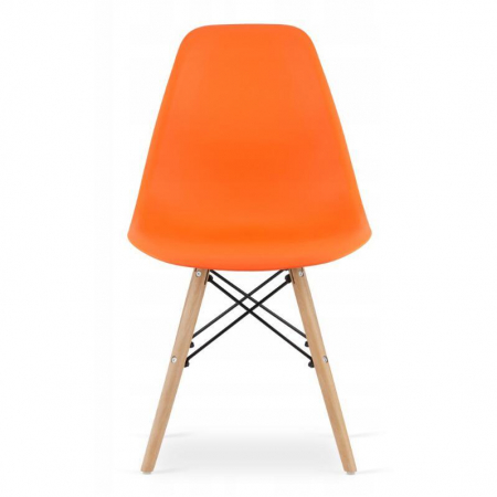 Set 4 scaune stil scandinav, Artool, Osaka, PP, lemn, portocaliu si natur, 46x54x81 cm [6]