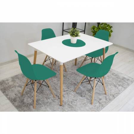 Set 4 scaune stil scandinav, Artool, Osaka, PP, lemn, verde, 46x54x81 cm [11]