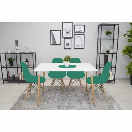 Set 4 scaune stil scandinav, Artool, Osaka, PP, lemn, verde, 46x54x81 cm [10]