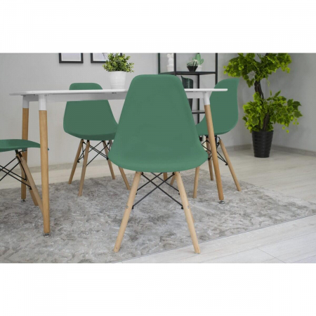 Set 4 scaune stil scandinav, Artool, Osaka, PP, lemn, verde, 46x54x81 cm [6]