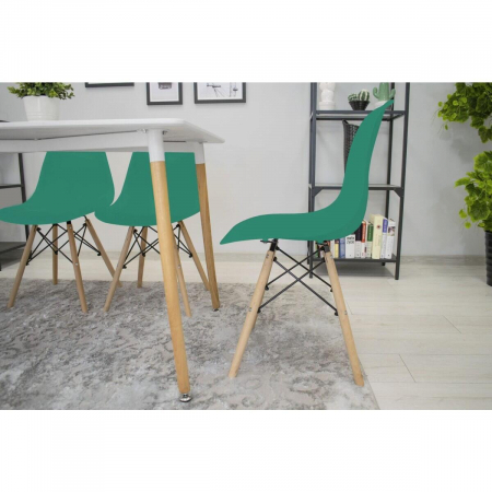 Set 4 scaune stil scandinav, Artool, Osaka, PP, lemn, verde, 46x54x81 cm [8]