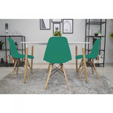 Set 4 scaune stil scandinav, Artool, Osaka, PP, lemn, verde, 46x54x81 cm [9]