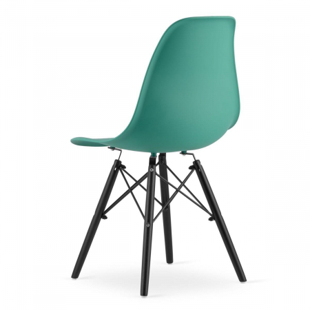 Set 4 scaune stil scandinav, Artool, Osaka, PP, lemn, verde si negru, 46x54x81 cm [7]