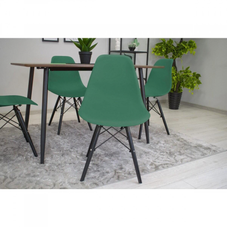 Set 4 scaune stil scandinav, Artool, Osaka, PP, lemn, verde si negru, 46x54x81 cm [3]