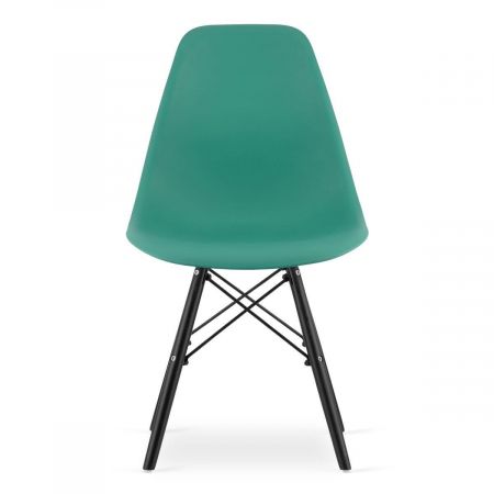 Set 4 scaune stil scandinav, Artool, Osaka, PP, lemn, verde si negru, 46x54x81 cm [9]