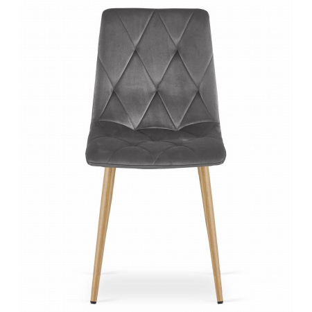 Set 6 scaune bucatarie/living, Artool, Libra, catifea, metal, gri, picioare natur, 45x54x86.5 cm [6]