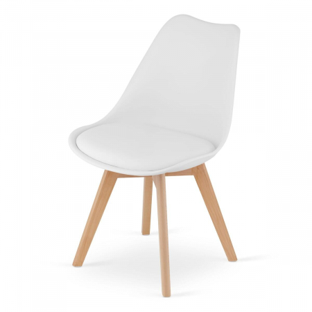 Set masa pentru sufragerie/living + 4 scaune Mark alb, Artool, lemn, stejar sonoma, 80x80x75 cm [3]