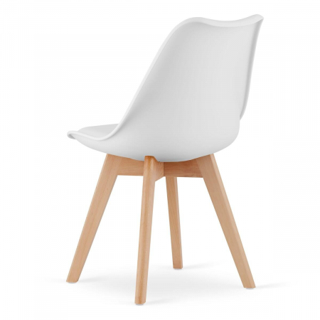 Set masa pentru sufragerie/living + 4 scaune Mark alb, Artool, lemn, stejar sonoma, 80x80x75 cm [5]
