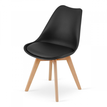 Set masa pentru sufragerie/living + 4 scaune Mark negru, Artool, lemn, stejar sonoma, 80x80x75 cm [1]