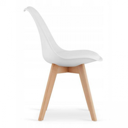 Set masa rotunda stil scandinav + 2 scaune Mark, Artool, MDF si lemn, alb, 60x72 cm [2]