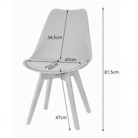 Set masa rotunda stil scandinav + 2 scaune Mark, Artool, MDF si lemn, alb, 60x72 cm [5]