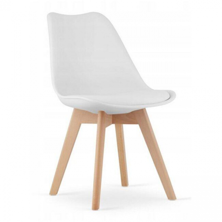 Set masa rotunda stil scandinav + 2 scaune Mark, Artool, MDF si lemn, alb, 60x72 cm [6]