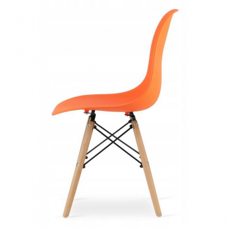Set masa rotunda stil scandinav + 2 scaune Osaka, Artool, MDF si lemn, alb si portocaliu, 60x72 cm [9]