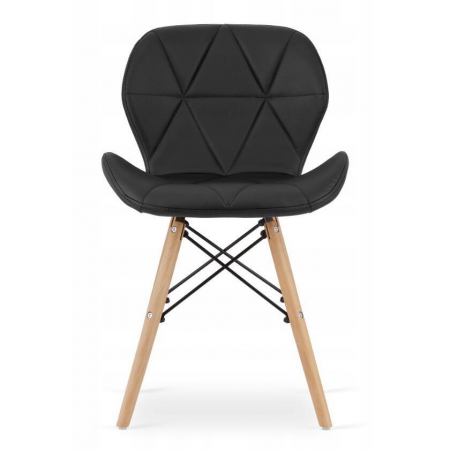 Set masa rotunda stil scandinav + 4 scaune Lago, Artool, MDF si lemn, alb si negru, 60x50 cm [3]