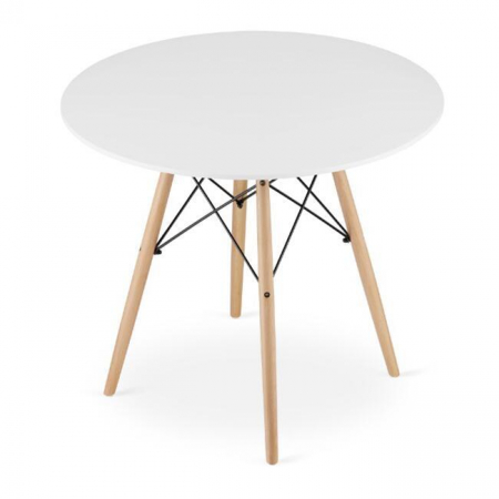 Set masa rotunda stil scandinav + 4 scaune Osaka negru, Artool, MDF si lemn, 90x72 cm [9]