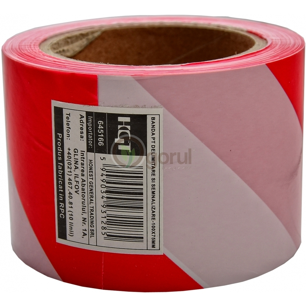 645166 / 11T2090 BANDA AVERTIZARE ROSU ALB HONEST [2]