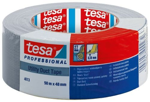 LUBRIFIANTI - BANDA DUCT TAPE 50MX48MM 74613 ARGINTIU / NEGRU TESA